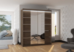 Spinta ADRK Furniture su LED ap&scaron;vietimu Traves 180, tamsiai ruda