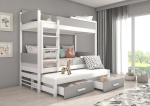 Dviauk&scaron;tė lova ADRK Furniture Queen su čiužiniais, 80x180 cm, balta/pilka