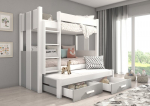 Dviauk&scaron;tė lova Adrk Furniture Artema, 90x200 cm, balta/pilka