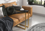 &Scaron;oninis staliukas ADRK Furniture Spark, 62x30x40 cm, juodas/aukso