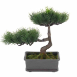 Dirbtinis augalas Bonsai, Dirbtinio bonsai medelio puodelis su dviejomis dirbtinėmis augalais - 23x15x22 cm