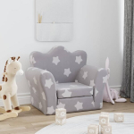 Vaiki&scaron;ka sofa-lova, pilka, mink&scaron;tas pliu&scaron;as, su žvaigždėmis