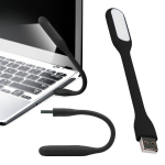 Silikoninė USB lemputė, ne&scaron;iojamam kompiuteriui, juoda