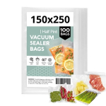 Gofruoti vakuumavimo mai&scaron;eliai maistui 15x25 - 100 vnt + etiketės