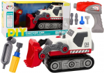 Žaislinis ekskavatorius su priedais Lean Toys, baltas