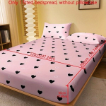 1vnt Raudona Meilės Ra&scaron;tų Frotinė Paklodė, XX Fitted Sheet-Xinyouluixi milteliai