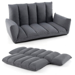 Costway Grindų sofa su 5 kryptimis reguliuojamu atlo&scaron;u ir porankiais, pilka