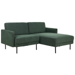 Beliani moderni žalia L formos audinio kampinė sofa