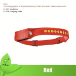 LED žibintuvėlis su USB įkrovimu, Raudona