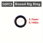 Apvalūs žvejybos sistemėlių žiedai, 50 vnt., 3.7 mm, 50vnt-Apvalus-3,7mm