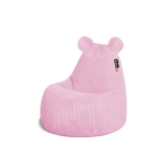 Vaiki&scaron;ka sėdynė-pufas Qubo Teddy Bubblegum Feel Fit mink&scaron;tas velvetas, ergonominis palaikymas, įvairių spalvų
