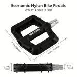 Nailoniniai pedalai su trimis guoliais,  Juoda