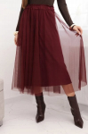 Tiulinis sijonas moterims, Styled in Italy, bordo, M/L