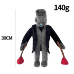 &bdquo;Skibidi Toilet Titan Clockman&ldquo; Atnaujinimas &bdquo;Plushie Titan Compute Man Drillman&ldquo; Pliu&scaron;inis Fotoaparatas_Almond