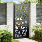 Sodo vartai juodi 105x205 cm plieno &scaron;viesos dizainas