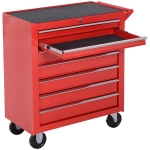 Įrankių vežimėlis su 7 stalčiais, plieninis, iki 150 kg apkrova, dirbtuvėms, 69&times;33&times;75 cm, juodas, Rot