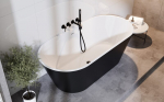 Vonia Besco Deeva Black&White Matt, 150 x 75 cm, su juodu dangteliu