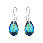 Sidabriniai auskarai moterims DiamondSky &bdquo;Baroque (Bermuda Blue)" su Swarovski kristalais