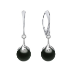 Sidabriniai auskarai moterims DiamondSky &bdquo;Pearl Galaxy (Magic Black)" su Preciosa kristalais