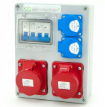 Statybinė elektros skirstytuvė 2x16a/5 2x230v su apsauga
