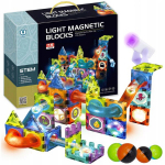 Magnetinės kaladėlės, &scaron;viečiantis edukacinis konstravimo rinkinys vaikams, 75 el., Magnetinės kaladėlės, &scaron;viečiantis edukacinis konstravimo rinkinys vaikams, 75 el.