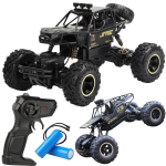 Monster Truck Nuotolinio Valdymo Automobilis, Visureigio Lenktynės, 4X4 Trauka, Didelis Rc Automobilis, Metalas + 2 Baterijos, Juodas