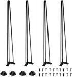 Metalinės hairpin tipo stalo kojos su grindų apsaugomis Hairpin 86 cm 4 vnt.