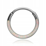 Titano clicker auskaras su opalu, sidabro spalvos 1.0/6 mm