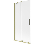 Vonios sienelė Mexen Velar, 90 x 150 cm, Brushed gold/matinis stiklas