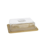 Kitchen&Go padėklas sūriui su plastikiniu dangčiu, 26x21 cm