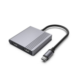 Gembird USB-C į HDMI/USB3 3-in-1 adapteris A-CM-COMBO3-04, 2 HDMI, 2 USB-C, 1 USB 3.0, 0.18 m laidas, Juoda