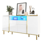 Balta blizgi komoda su stalčiumi, moderni miegamojo komoda, B150xT40xH80cm