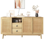 Komoda su 3 stumdomomis rotango durelėmis ir 2 stalčiais 155x38x80cm 1 vnt