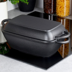 Ketaus keptuvės 2 in 1 CAST LINE 35 l / 15 l juodos spalvos 375x195x5 cm Orion