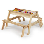 4-in-1 vaikų medinis pikniko stalas su dėžėmis, 4-in-1 vaikų medinis pikniko stalas su dėžėmis