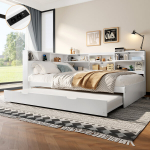 Lovos sofa, 140x200 cm, USB, i&scaron;traukiama lova, 3 dėžės