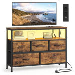 Komoda 1 Lentyna 5 Stalčiai 40x100x80 cm Ruda Juoda Saugykla