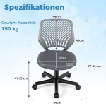 Vaiki&scaron;ka ergonominė tinklinė kėdė su auk&scaron;čio reguliavimu, pilka, Vaiki&scaron;ka ergonominė tinklinė kėdė su auk&scaron;čio reguliavimu, pilka