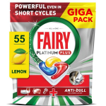 Fairy Platinum Plus All In One Lemon indaplovių tabletės, 55 vnt.