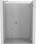 Mexen Lunar-B L de&scaron;inės pusės du&scaron;o durys, 130 cm, skaidrios, auksinės - 832SL-130-050-50-00-P