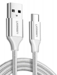 Ugreen US288 laidas USB-C, QC3.0, 0.25 m, baltas