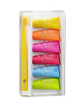 Balinančių dantų pastų rinkinys su &scaron;epetėliu Curaprox Be You 6 x 10 ml
