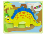Medinė dėlionė Dinozauras, geltonas
