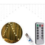Lempos užuolaidos 136LED USB, &scaron;iltai balta
