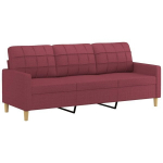Trivietė sofa vidaXL, 180 cm, raudona