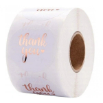 500 vienetų lipdukų ant juostos su užra&scaron;u: "thank you".