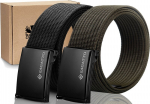 Dviejų vyri&scaron;kų dirželių rinkinys webbing juoda ir chaki Zagatto, 105 cm