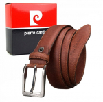 Natūralios odos diržas vyrams Pierre Cardin, rudas