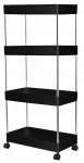 Mobili lentyna ant ratukų Lacarte, 101.5x40x22 cm, juoda