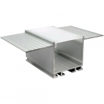 Integruotas / žemo profilio anoduotas aliuminio profilis su matiniu stiklu 1-2 eilės LED juostelių gipso kartono plok&scaron;tėms, 3m x 26,7mm x 26mm